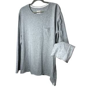 Rag & Bone Heather Gray Cotton Long Sleeve Chest Pocket Crewneck Tee XL